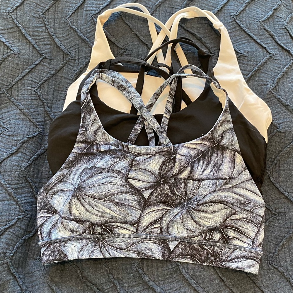 Lululemon Energy Bra (3 bra bundle) size 8